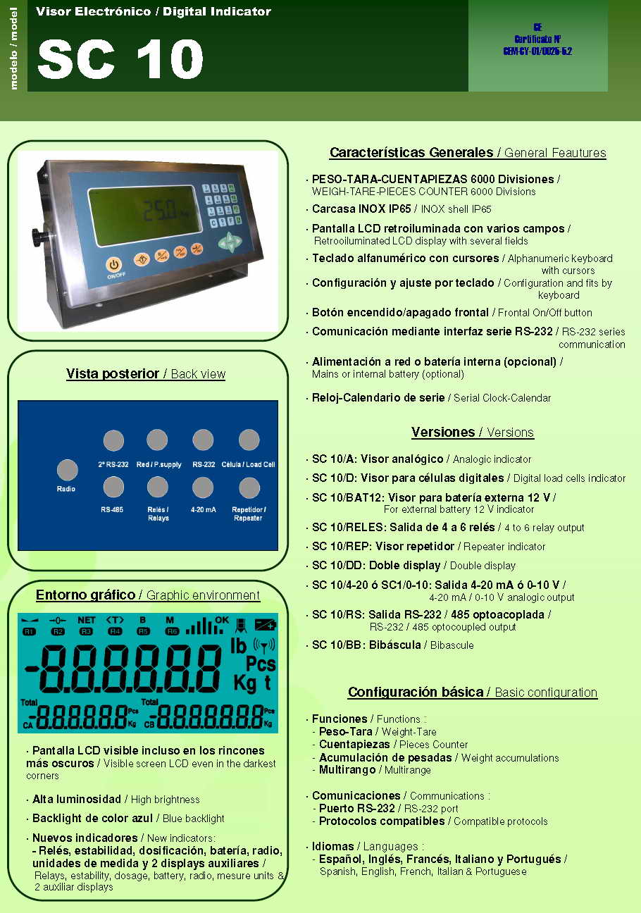 SC-10 稱重顯示儀表技術參數(shù)圖1