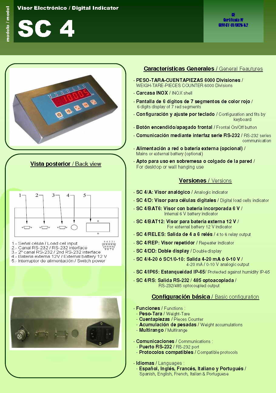 SC-4 稱重顯示儀表技術參數(shù)圖1