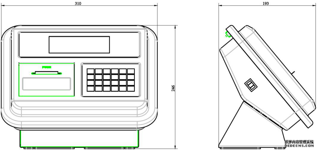 耀華XK3190-DS6,XK3190-DS6稱(chēng)重顯示器產(chǎn)品尺寸